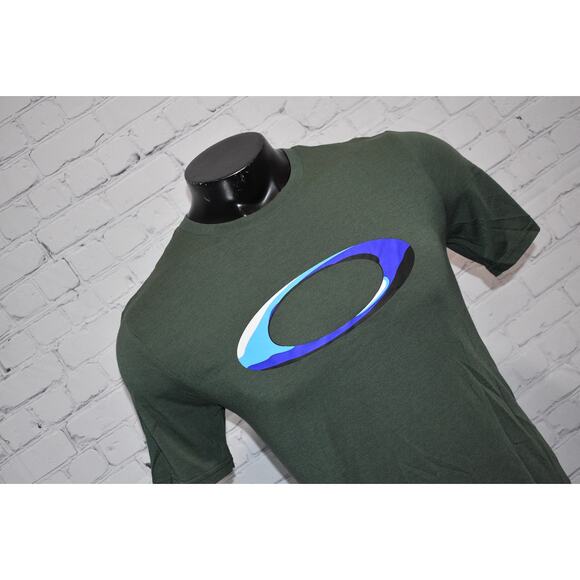 Oakley Gym Shirt Mens Size Medium Green Polyester Blend Performance - Picture 6 of 6